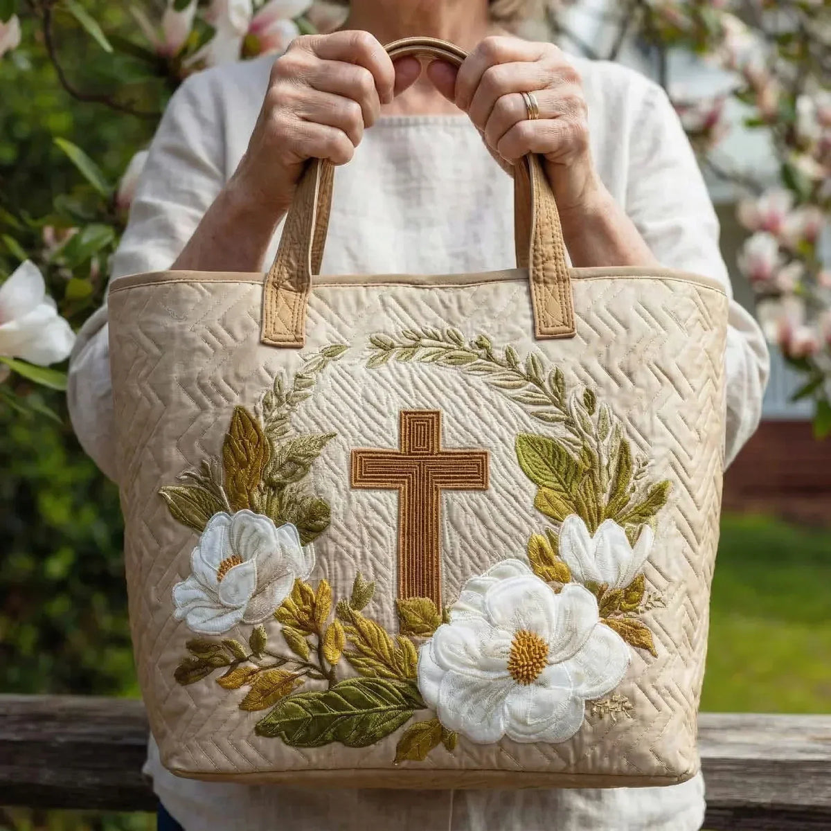 Handcrafted Bag | Floral Cross