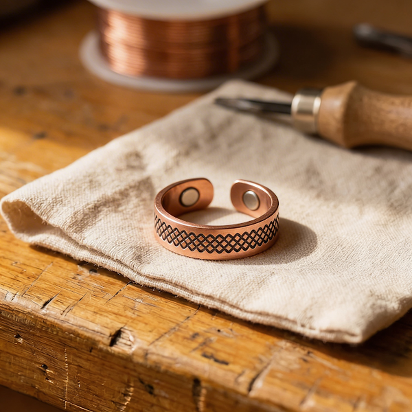 Clara & Co. Grid Copper Ring