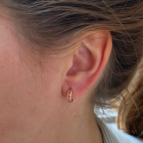 Earrings worn by customer