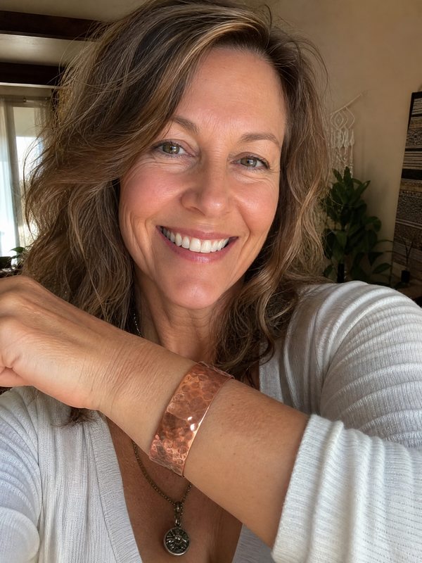 Customer wearing Clara & Co. jewelry