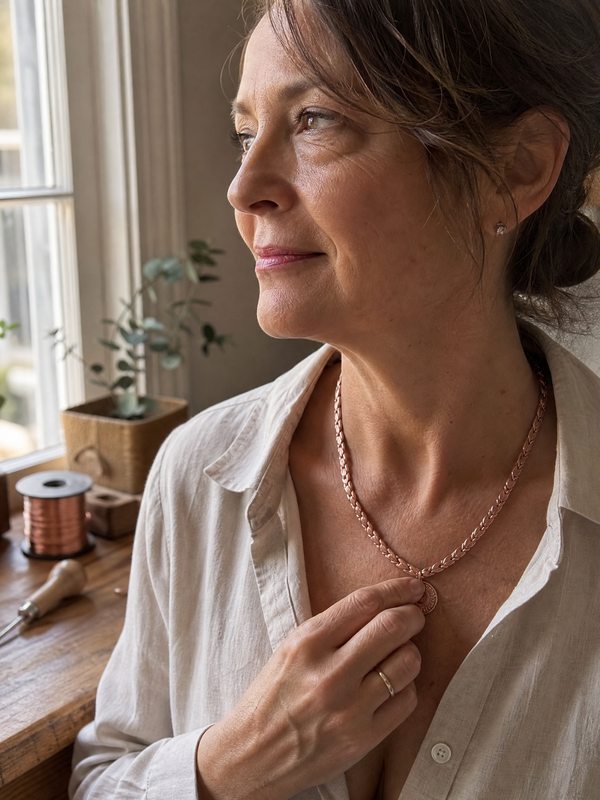 Customer wearing Clara & Co. jewelry